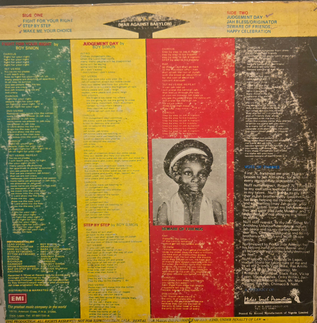 Boy Simon – W.A.B. (War Against Babylon)