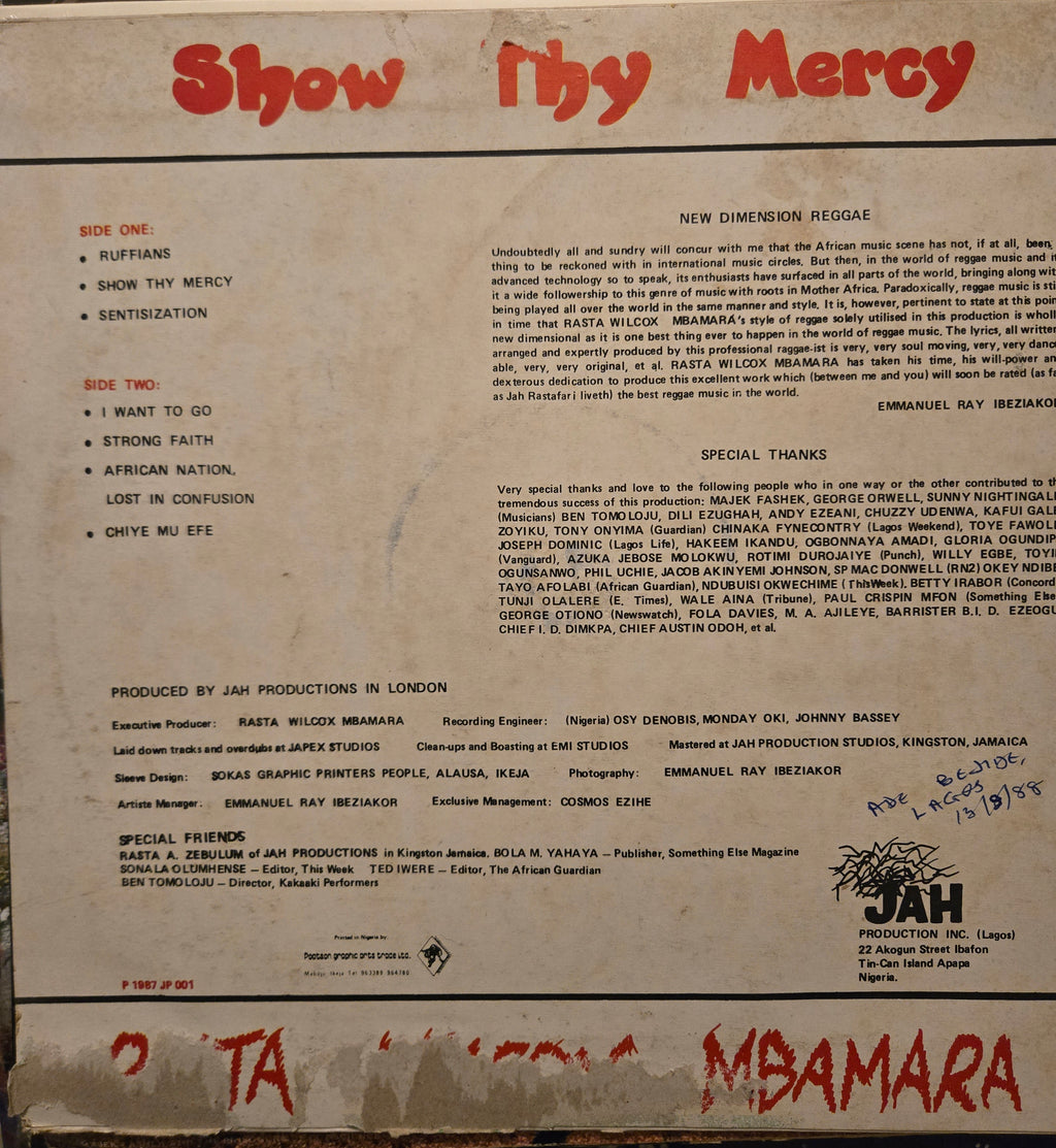 Rasta Wilcox  – Show Thy Mercy